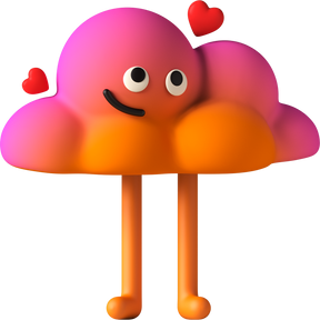 3d Cloud Character in Love